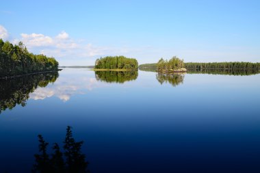Sabah sessizlik. Lake Engozero, Kuzey Karelya, Rusya Federasyonu