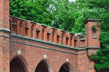 Rossgarten Gate - Koenigsberg fort. Kaliningrad (eski Koenigsberg), Rusya Federasyonu