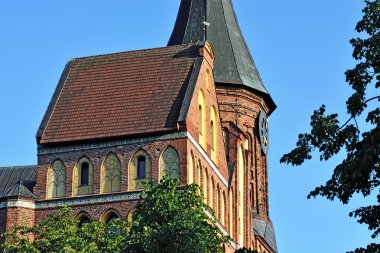 Bir yaz akşamı Königsberg katedral kule. Sembol Kaliningrad (1946 önce Koenigsberg), Rusya Federasyonu