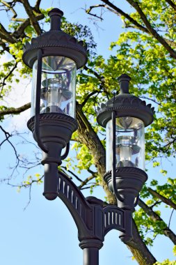 Parktaki modern fener.