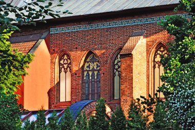 Bir yaz akşamı Königsberg Katedrali. Kaliningrad, Rusya Federasyonu