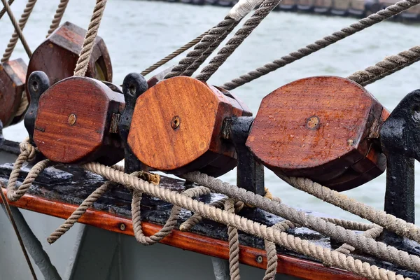 Rigging de um veleiro closeup — Fotografia de Stock