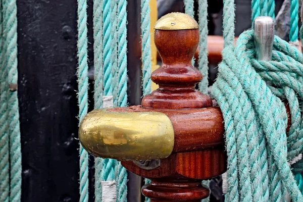 Rigging de um veleiro closeup — Fotografia de Stock