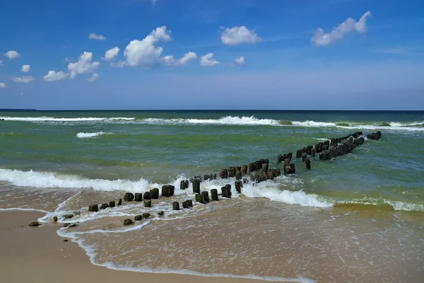 Baltic coast and the breakwater — Stock Photo, Image