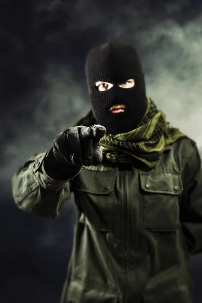 Ameninţare teroristă mascată — Fotografie, imagine de stoc