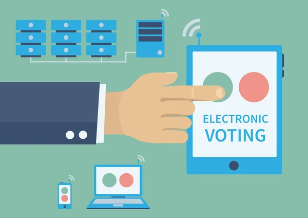 Conceito de votação online eletrónica — Vetor de Stock