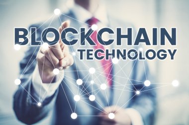 Blockchain technology concept clipart