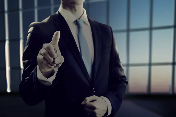 Business man pointing towards camera — Stock Photo, Image