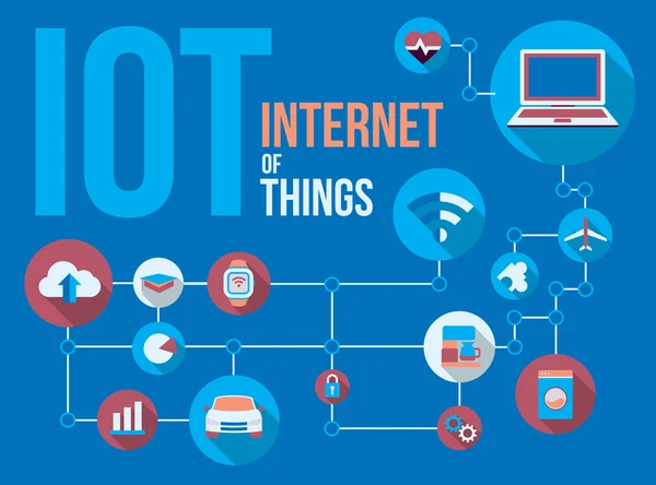 Internet şeyler vektör çizim bağlı cihazların