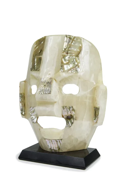 Alte Perlmutt-Maske. Elfenbeinküste. — Stockfoto
