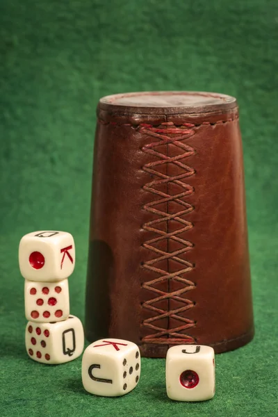 Dice Cup with Dices — Stock Photo, Image