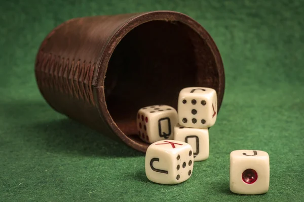 Dice Cup with Dices — Stock Photo, Image