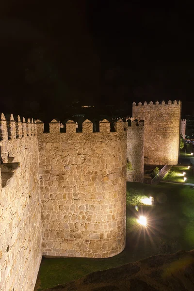 Murallas de Ávila Noche —  Fotos de Stock