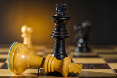 Bazı satranç ahşap parçaları