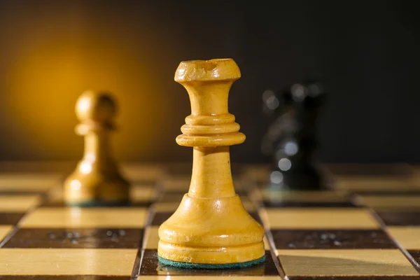 Některé dřevěné šachové figurky — Stock fotografie