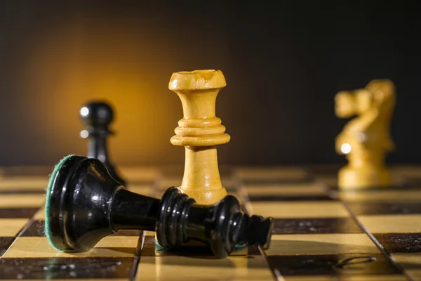 Einige Schachfiguren aus Holz — Stockfoto