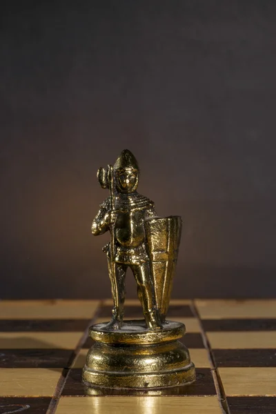 Kovové šachová figurka — Stock fotografie