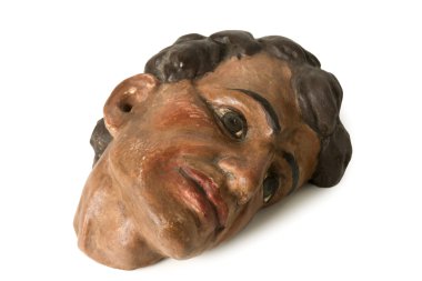 Eski ahşap insan kafası