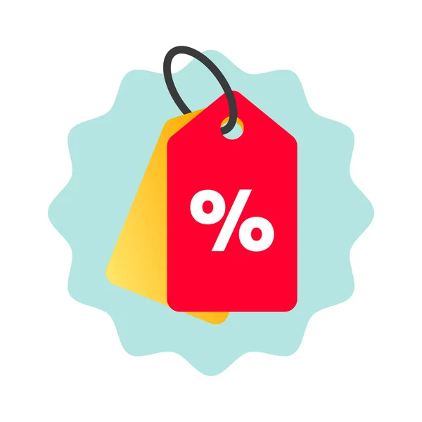 Verkoop Label Tag Met Percentage Teken Korting Aanbieding Tag Shopping — Stockvector