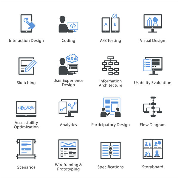 Web Usability & Accessibility Icons Set 2 - Bleu Series