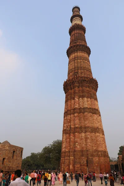 Qutub Minar Delhi Est Une Des Tours Les Hautes Célèbres — Photo