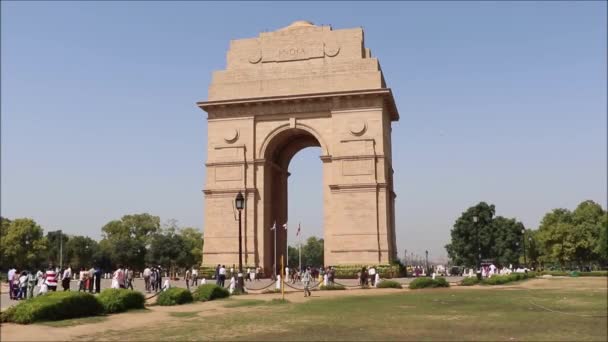 Brama Indii, New Delhi, Indie — Wideo stockowe