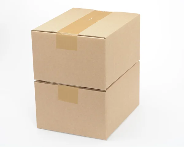 Cardboard boxes on white background — Stock Photo, Image