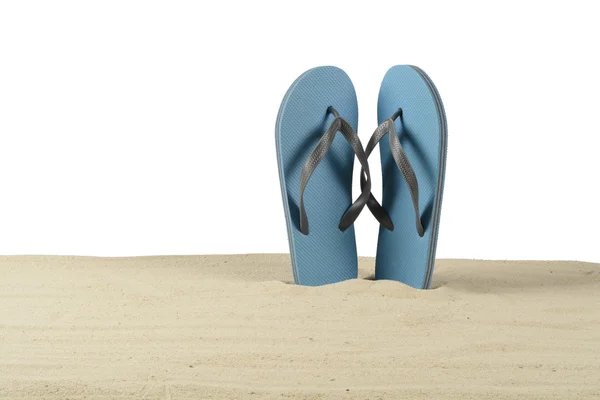 Flip-flops στην άμμο — Φωτογραφία Αρχείου