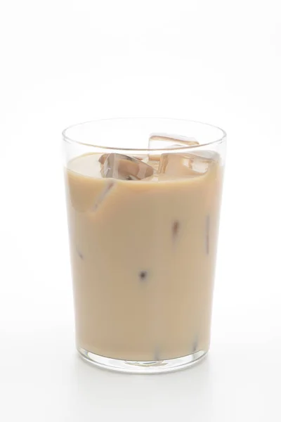 Glass Coffee Milk White Background Stock Image