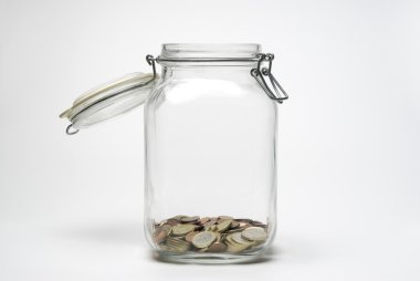 Jetonlu açık cam kavanoz