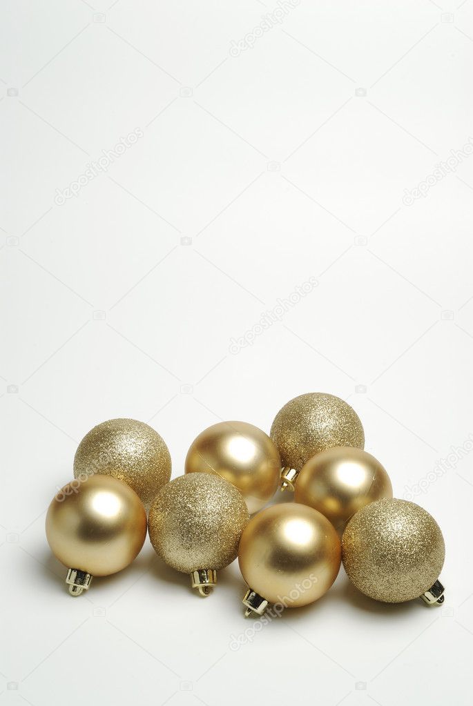 Golden decorative balls