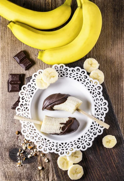 Chocolade gedimde bananen — Stockfoto