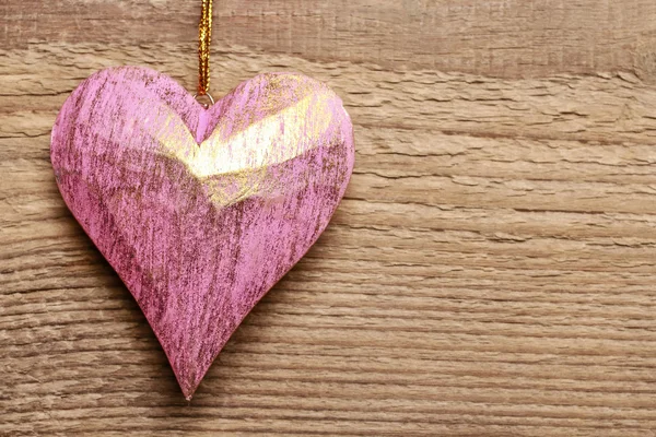 Heart on wooden background — Stock Photo, Image