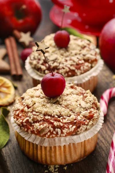 Christmas muffins with seeds — Stock Photo, Image