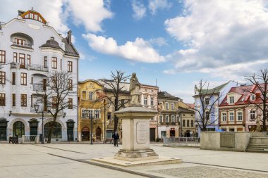 Bielsko Biala, Polonya - Nisan 02,2016: Şehir Merkezi 
