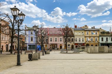 Bielsko Biala, Polonya - Nisan 02,2016: Şehir Merkezi 