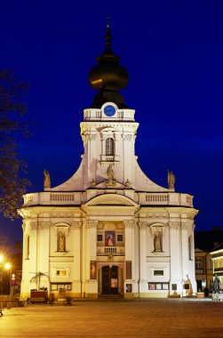 WADOWICE ,POLAND - APRIL 16, 2016: Basilica in Wadowice clipart