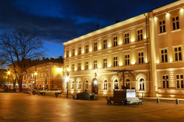 Wadowice, Polonya - 16 Nisan 2016: Main market square