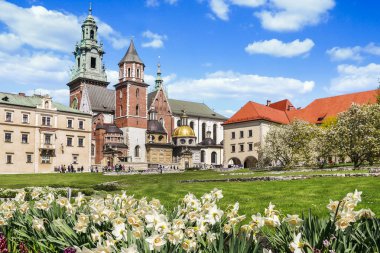Krakow, Polonya - 17 Nisan 2016: Wawel Royal Castle