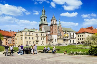 Krakow, Polonya - 17 Nisan 2016: Wawel Royal Castle