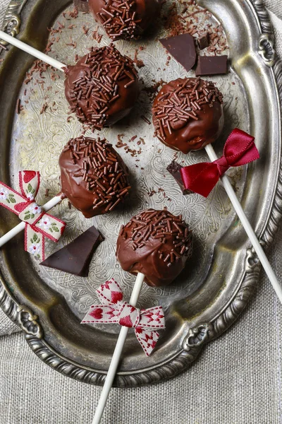 Chocolate cake pops — Stock Photo, Image