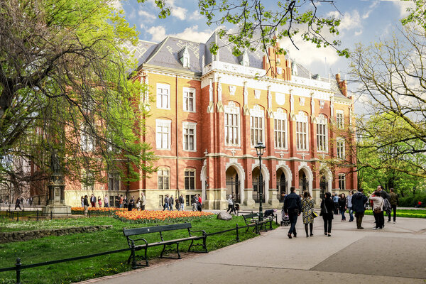 KRAKOW, POLAND - APRIL 17, 2016: The Jagiellonian Main building 