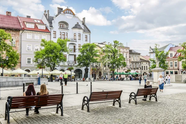 Bielsko Biala, Πολωνία - μπορεί να 27,2016: Η κεντρική πλατεία της αγοράς — Φωτογραφία Αρχείου