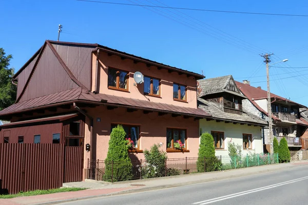 Ιστορικά Κτίρια Στο Trybsz Στην Podhale Πολωνία — Φωτογραφία Αρχείου