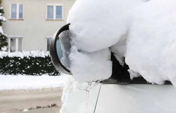 Backspegeln Snön Vintern — Stockfoto