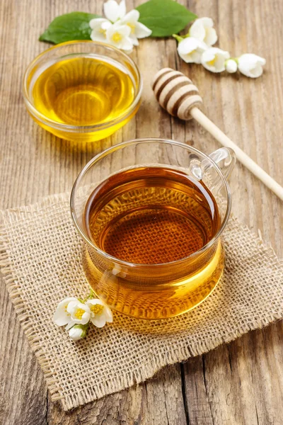 Jasmine tea and honey — Stock Photo, Image