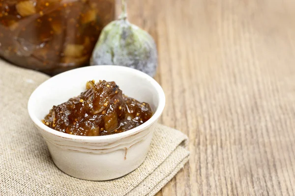 Bowl of fig jam — Stock Photo, Image