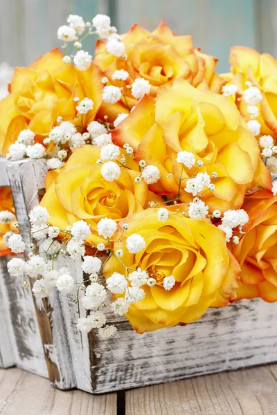 Bouquet of orange roses, copy space — Stock Photo, Image