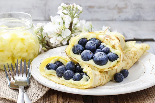 Crepes con arándanos — Foto de Stock