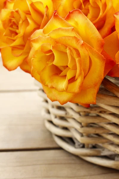 橙色玫瑰一篮子 — 图库照片